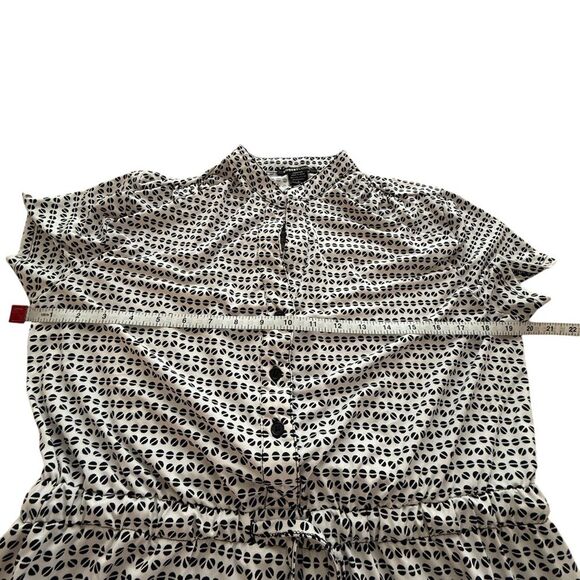 Robert Louis Black and White Cap Sleeve Drawstring Dress size Large - Picture 5 of 8